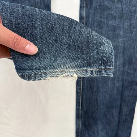 Levis 501 Jeans Mens 34x36 (32x33) Blue Original Button Fly Straight Leg Whisker - Picture 11 of 16